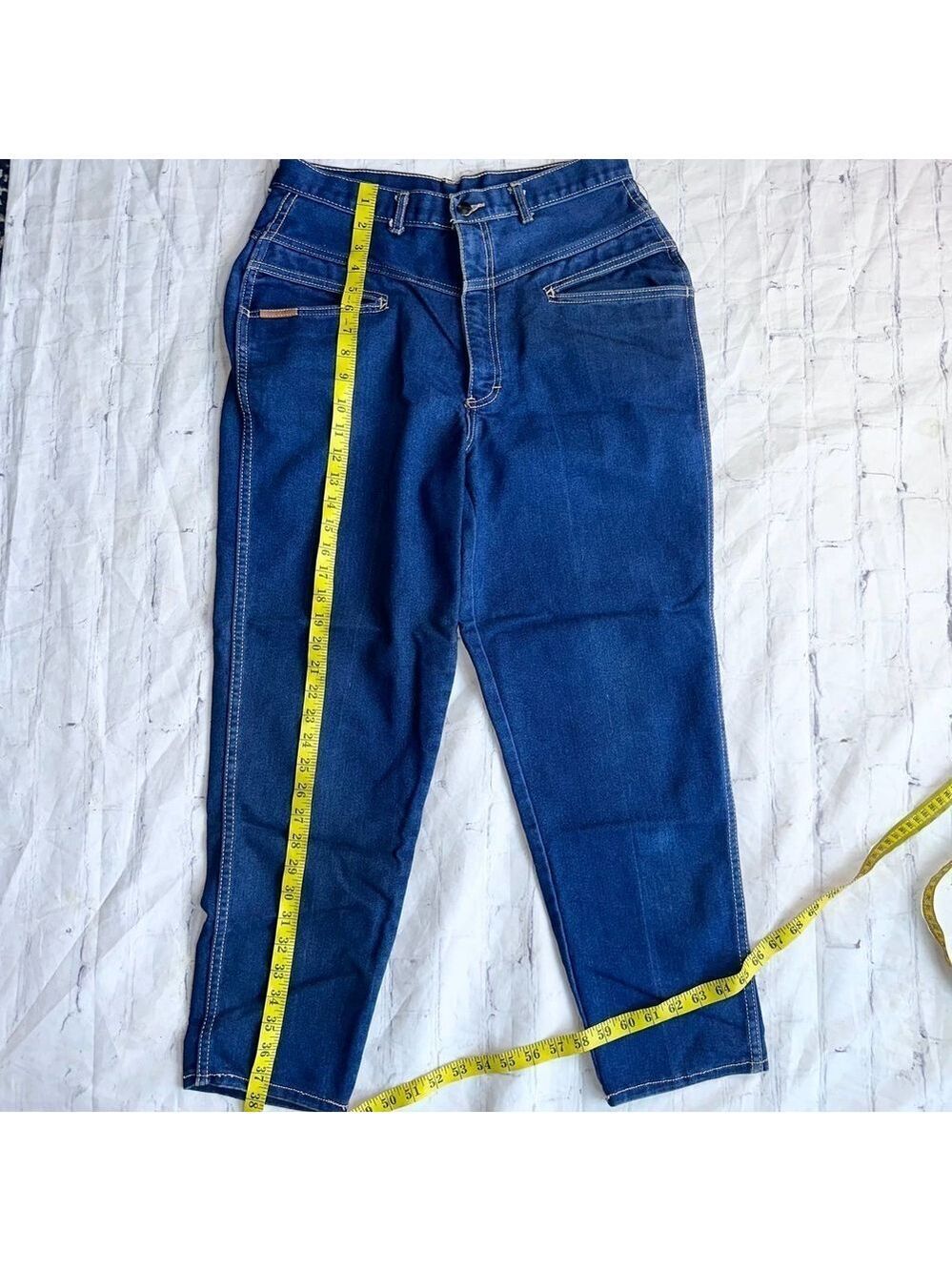 Vintage Women’s Size 32R 1980s Gitano High Waist Tapered Denim Blue Jeans - Picture 8 of 10
